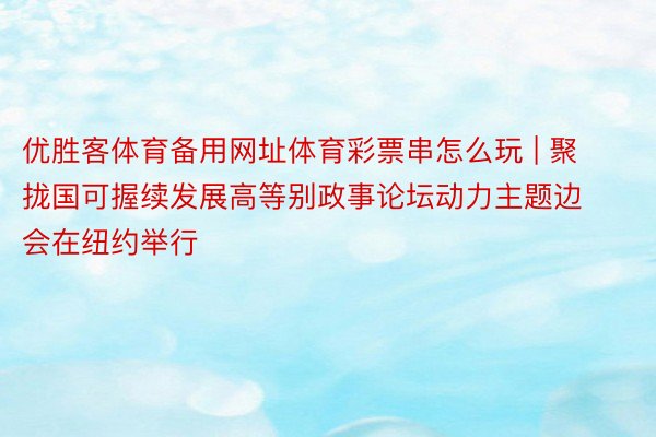 优胜客体育备用网址体育彩票串怎么玩 | 聚拢国可握续发展高等别政事论坛动力主题边会在纽约举行