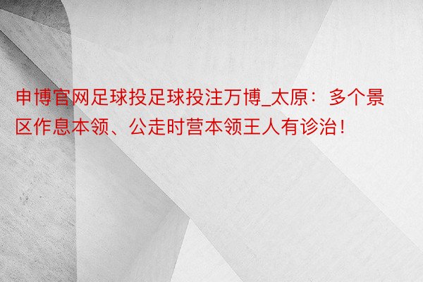 申博官网足球投足球投注万博_太原：多个景区作息本领、公走时营本领王人有诊治！