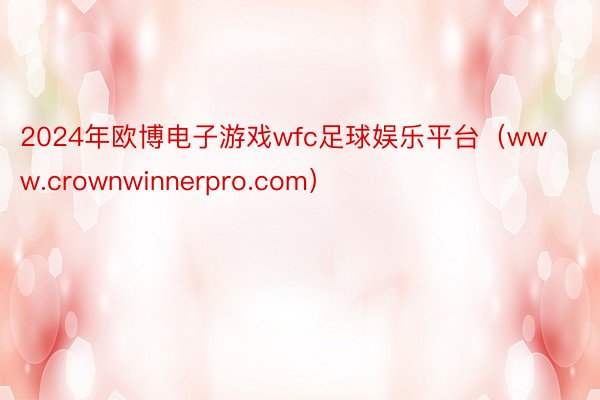 2024年欧博电子游戏wfc足球娱乐平台（www.crownwinnerpro.com）