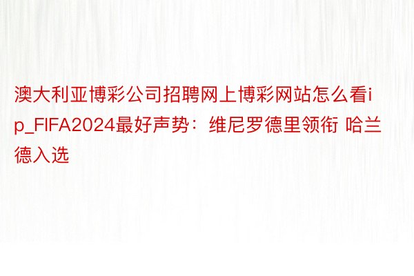 澳大利亚博彩公司招聘网上博彩网站怎么看ip_FIFA2024最好声势：维尼罗德里领衔 哈兰德入选